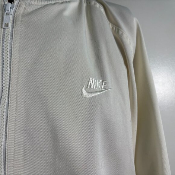 Vintage 80s Nike Windbreaker Jacket Mens Size L White Green Full Zip - Picture 3 of 5